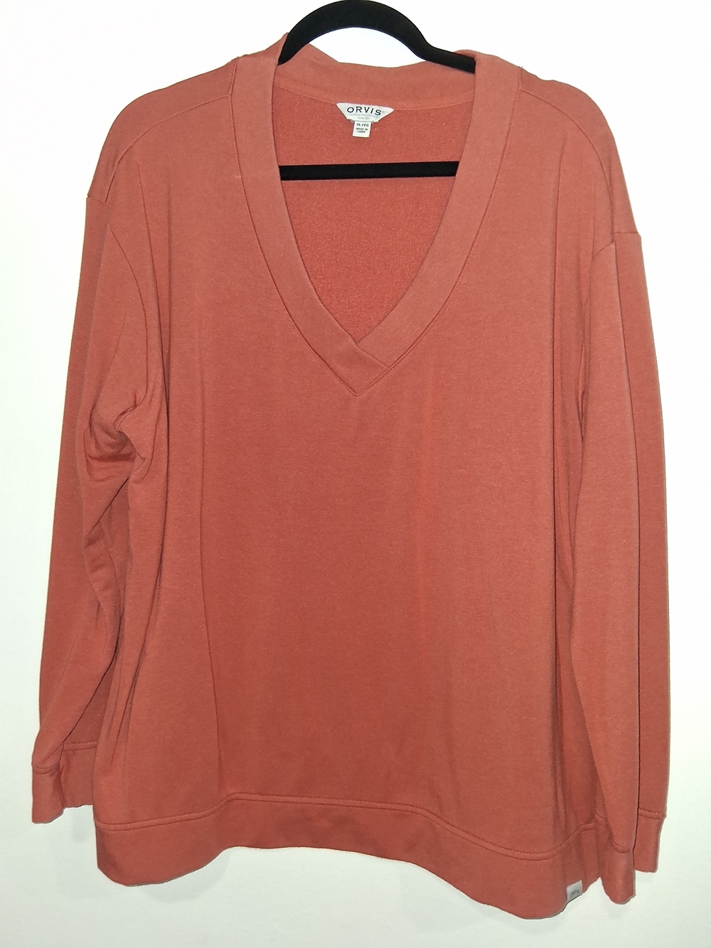 Orvis Women's V-Neck Long Sleeve Top - Rust